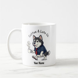 Taza de café divertida con traje de negocios de Al