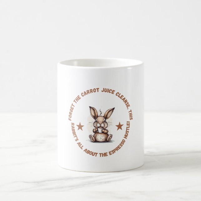 Taza de café divertida conejo espresso Hustle (Centro)