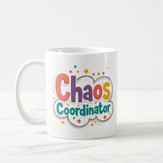 Taza De Café Divertida Coordinadora De Caos (Izquierda)