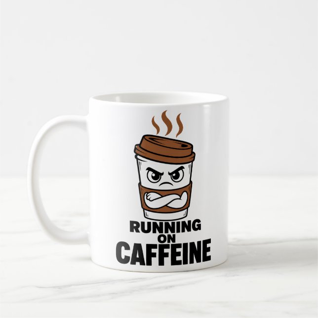 Taza De Café Divertida Corriendo Con Cafeína Sarcá (Izquierda)