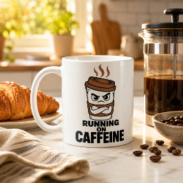 Taza De Café Divertida Corriendo Con Cafeína Sarcá