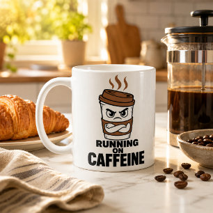 Taza De Café Divertida Corriendo Con Cafeína Sarcá