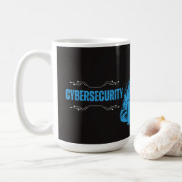 Taza de café divertida de ciberseguridad para homb