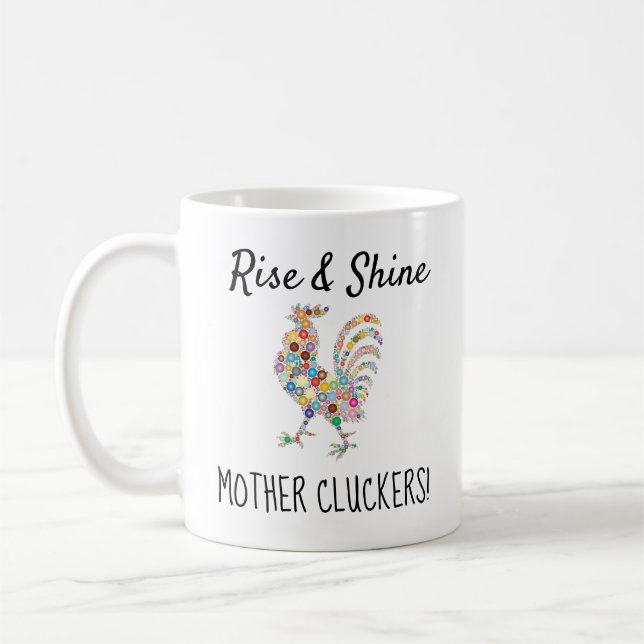 Taza de café divertida de Cluckers de la madre de (Izquierda)