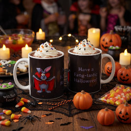 Taza de café divertida de conejo vampiro para la t