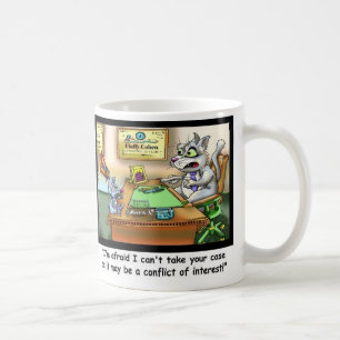 Taza de café divertida de gato y abogado