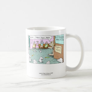 Taza de café divertida de ginecólogos de conejos