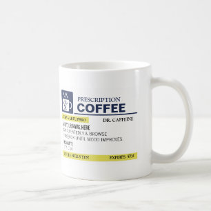 Taza de café divertida de la prescripción