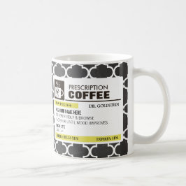 Taza de café divertida de la prescripción con el