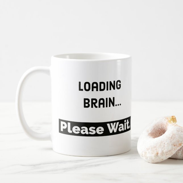 Taza de café divertida de la taza el | del cerebro (Con donut)