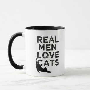 Taza de café divertida de los hombres de los gato