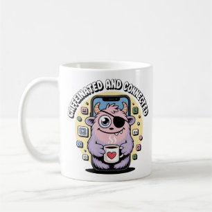 Taza de café divertida de Monstruo en redes social