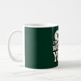 Taza de café divertida de ojos retro con "TE ESTOY