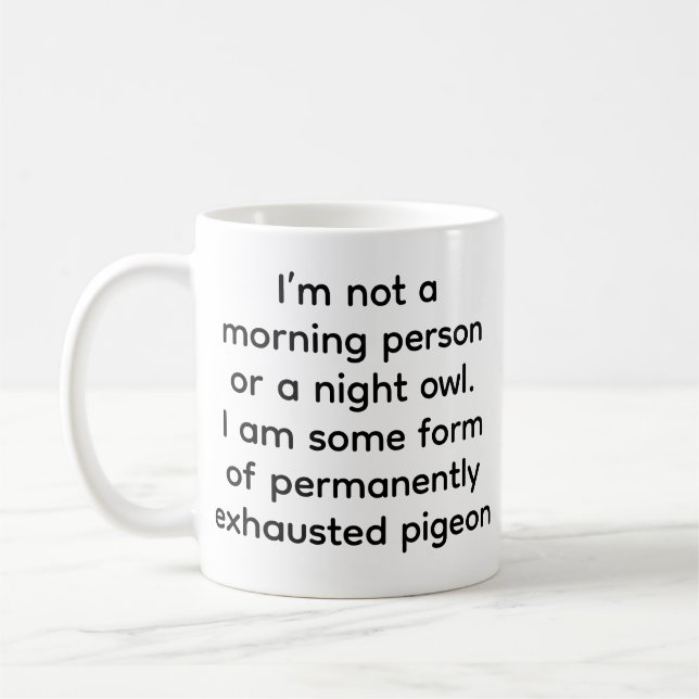 Taza De Café Divertida De Paloma Permanentemente E (Izquierda)
