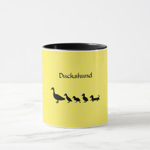 Taza de café divertida de pato salchicha