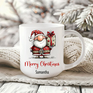 Taza de café divertida de Santa dibujos animados N