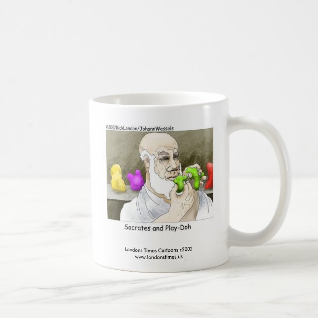Taza de café divertida de Sócrates y Play-Doh (Derecha)