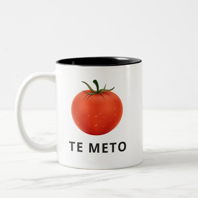 Taza de café divertida de Spanglish, tomate (Izquierda)