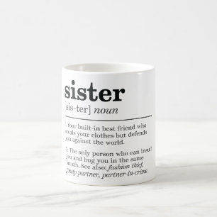 Taza De Café Divertida definición de hermana