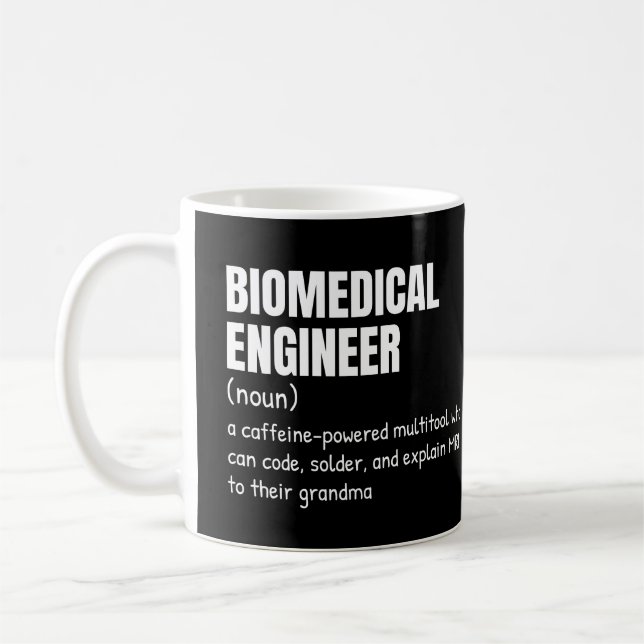 Taza De Café Divertida definición de ingeniero biomédico (Izquierda)