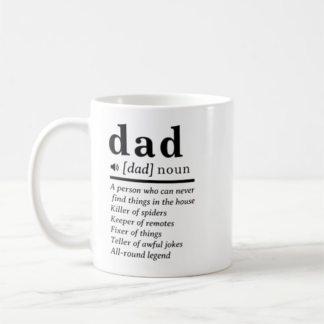 Taza De Café Divertida definición de papá (Izquierda)