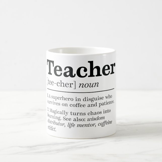 Taza De Café Divertida definición de profesor (Centro)