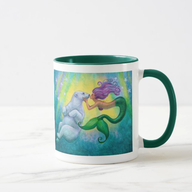 Taza de café divertida del beso del oso polar de (Derecha)