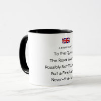Taza de café divertida del brindis real de la Rein