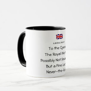 Taza de café divertida del brindis real de la Rein