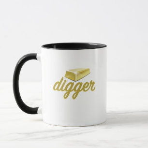 Taza de café divertida del buscador de oro