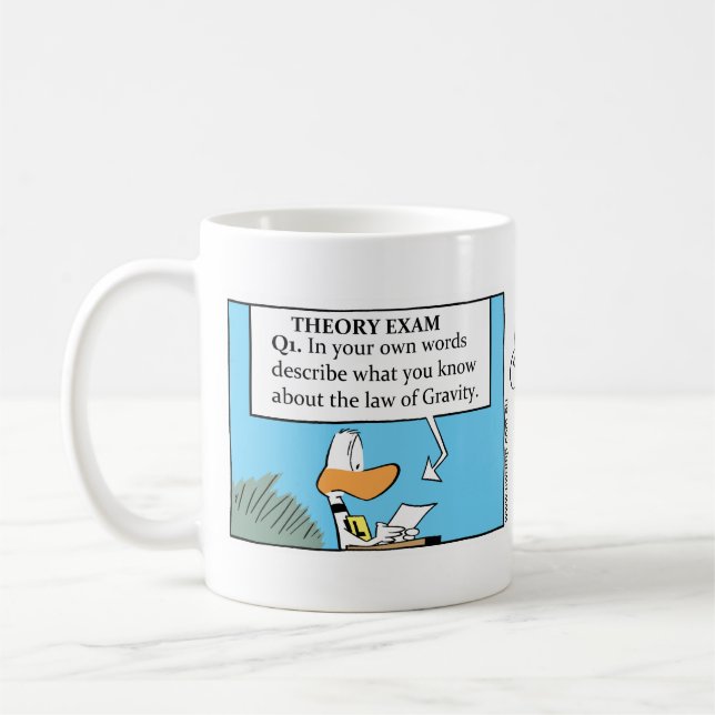 Taza de café divertida del dibujo animado del (Izquierda)