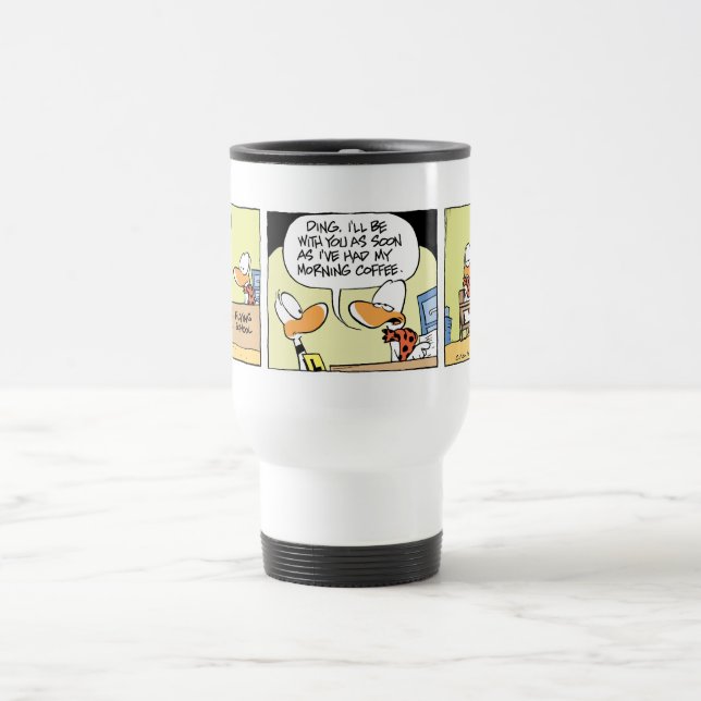 Taza de café divertida del dibujo animado del pato (Centro)