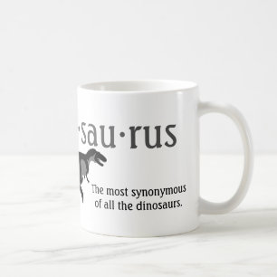 Taza de café divertida del dinosaurio del tesauro