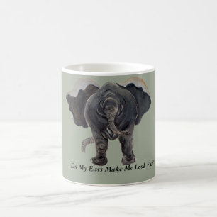 Taza de café divertida del elefante
