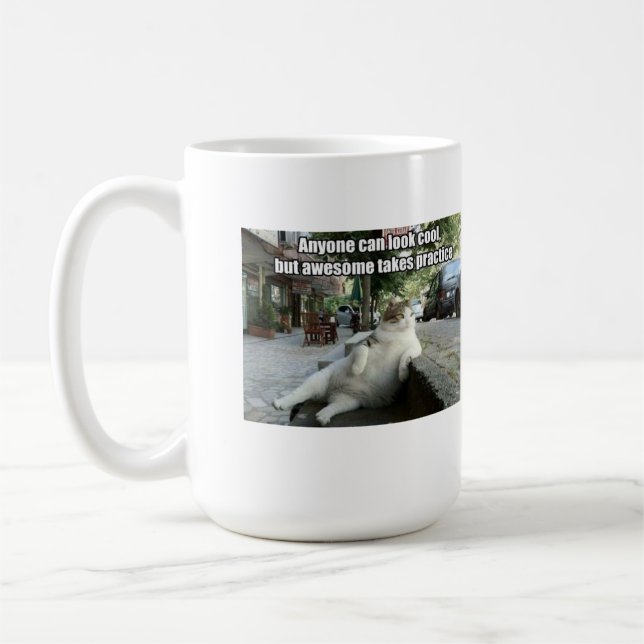 Taza de café divertida del gato (Izquierda)