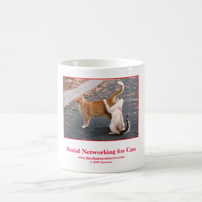 taza de café divertida del gato (Centro)