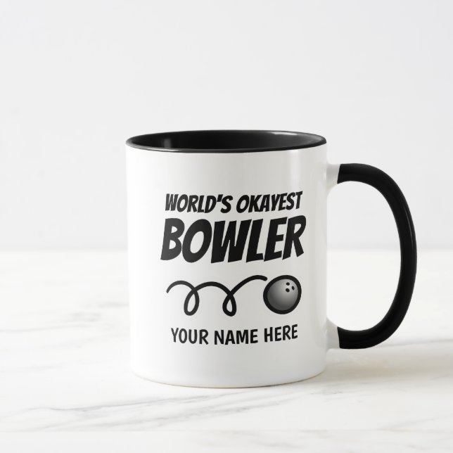 Taza de café divertida del jugador de bolos de (Derecha)