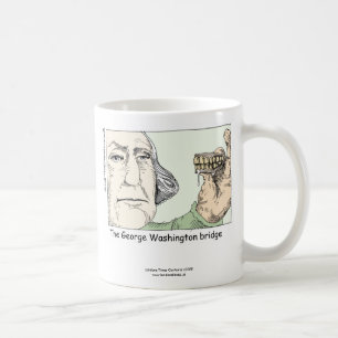 Taza de café divertida del puente George Washingto