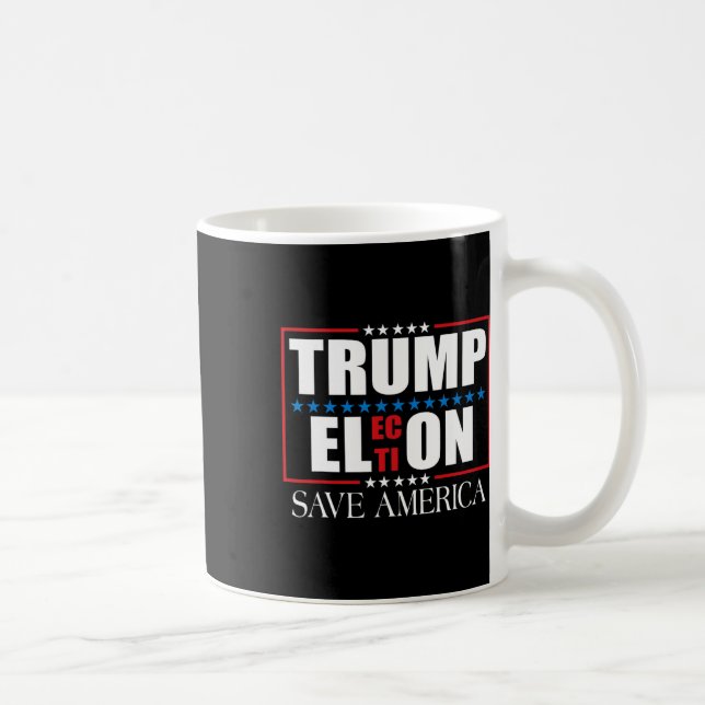 Taza De Café Divertida elección de Trump Bandera Estadounidense (Derecha)