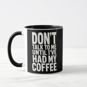 Taza de café divertida en blanco y negro con diseñ