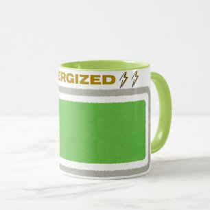 ☕ Taza de café divertida energizada   Diseño de ba