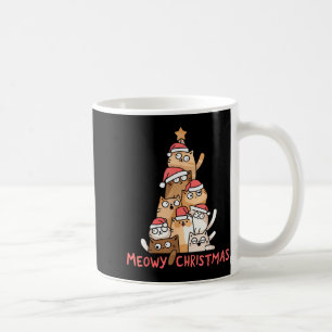 Taza De Café Divertida Feliz Gatomidad Feliz Navidad Árbol de N