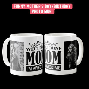Taza De Café Divertida foto del cumpleaños del Día de la Madre
