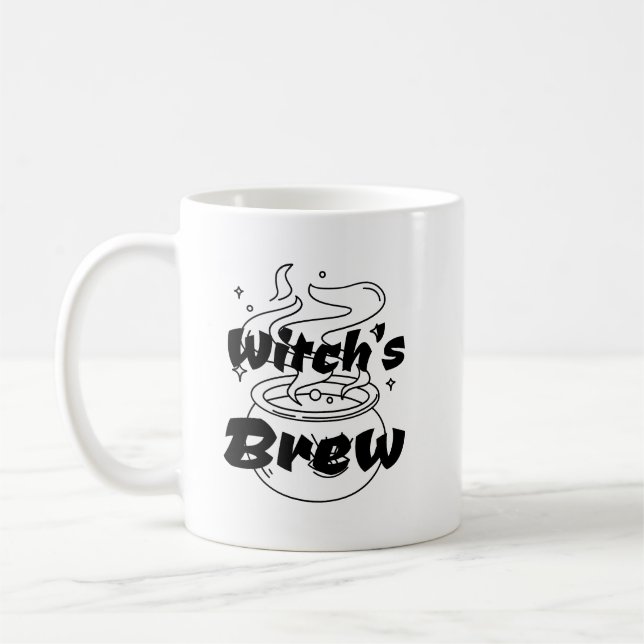 Taza De Café divertida halloween bruja cauldron (Izquierda)