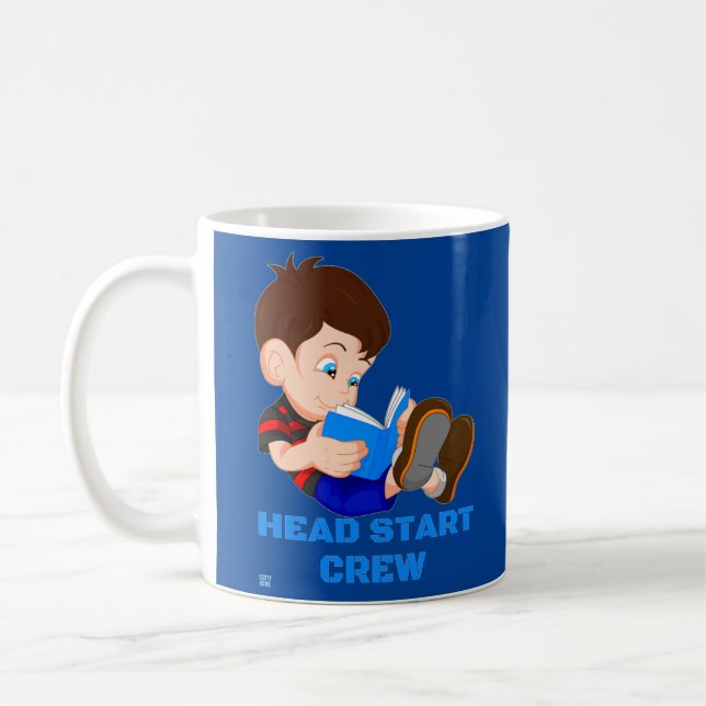 taza de café divertida "HEAD START CREW" (Izquierda)