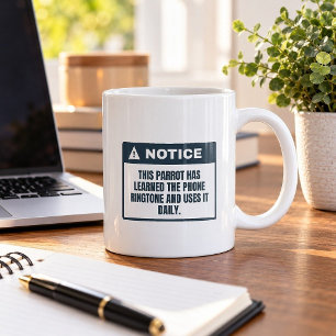 Taza De Café Divertida Loro Aprendió El Tono De Ll