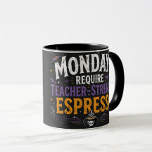 Taza De Café Divertida Lunes Espresso Fuerza Del P