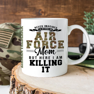 Taza De Café Divertida mamá de la Fuerza Aérea Matando A Airman