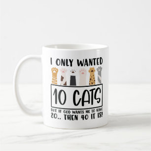 Taza De Café Divertida Para Amantes De Gatos Con E