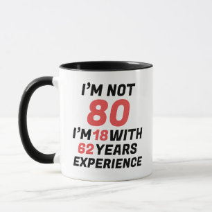 Taza de café divertida para el 80 cumpleaños